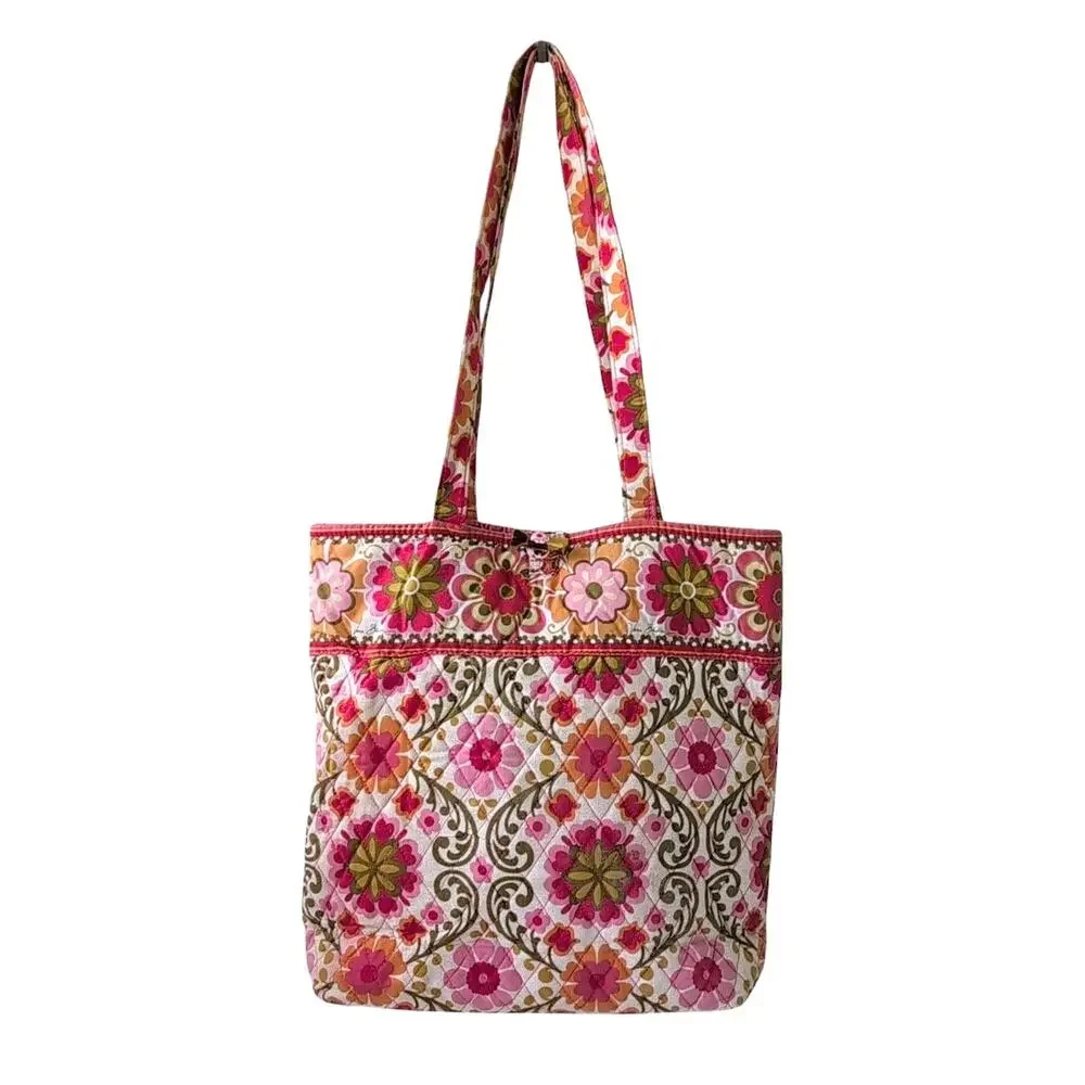 Vera Bradley Quilted Folkloric Tote Bag Bright Colorful Floral Roomy Bloomcore